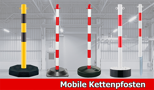 Mobile Kettenpfosten mit Ösen und Standfuß
